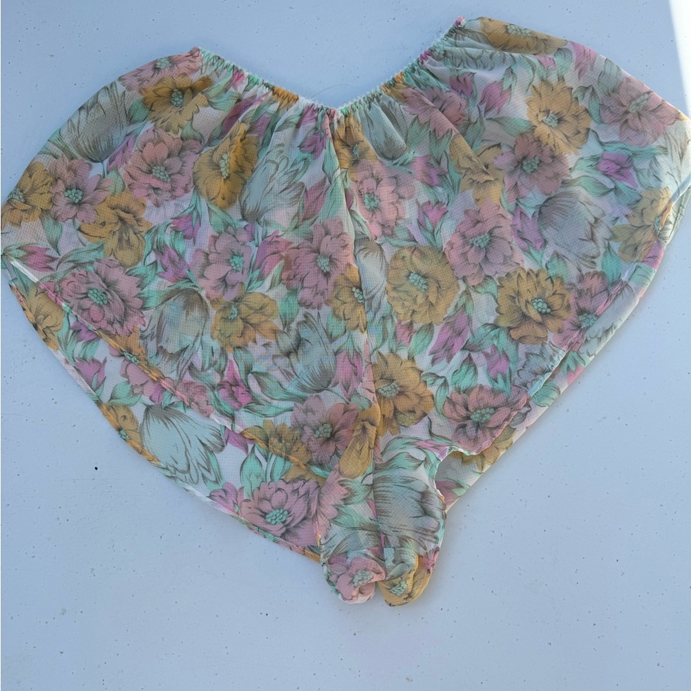 Vintage Victoria's Secret Floral Sheer Shorts Lingerie , Size M